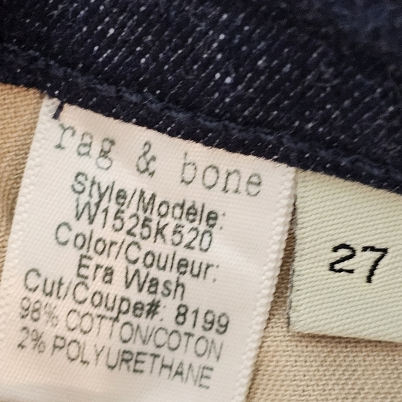 Rag & Bone Capri Ankle Dark Blue Jeans 27 Preowned‎ - Picture 9 of 9